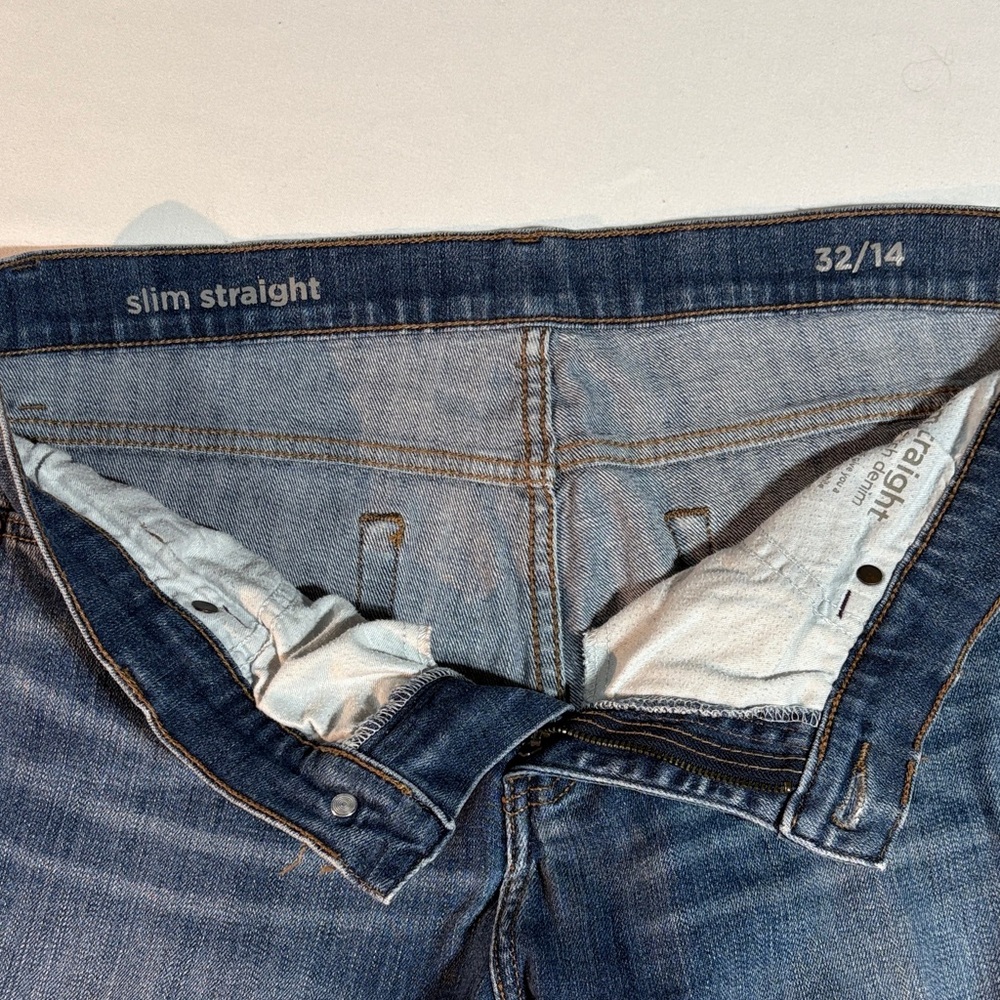 JCPenney Women's Slim Straight Leg Stretch Blue Jeans 32/14 - Picture 11 of 16